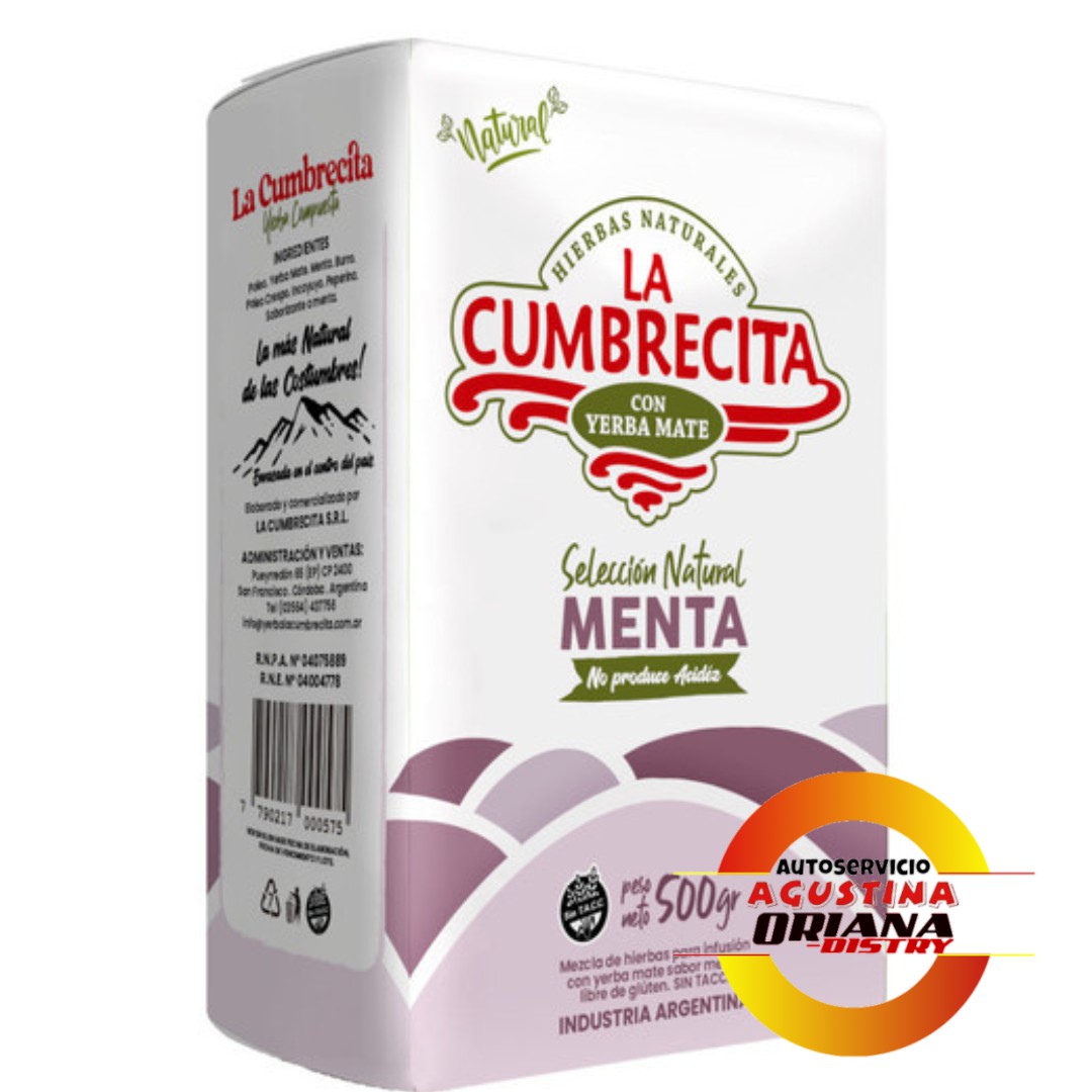 YERBA 500G LA CUMBRECITA MENTA