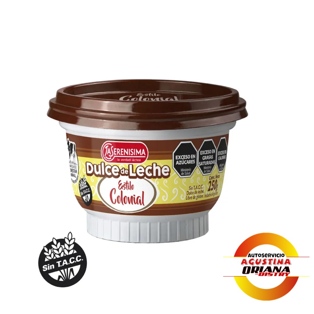 DULCE DE LECHE 250G SERENISIMA COLONIAL