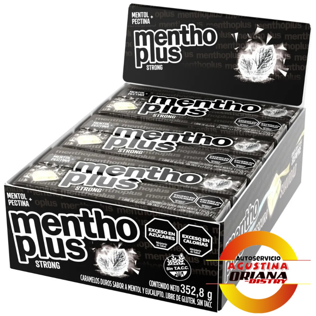 PASTILLAS MENTHOPLUS X 12 NEGRO  STRONG
