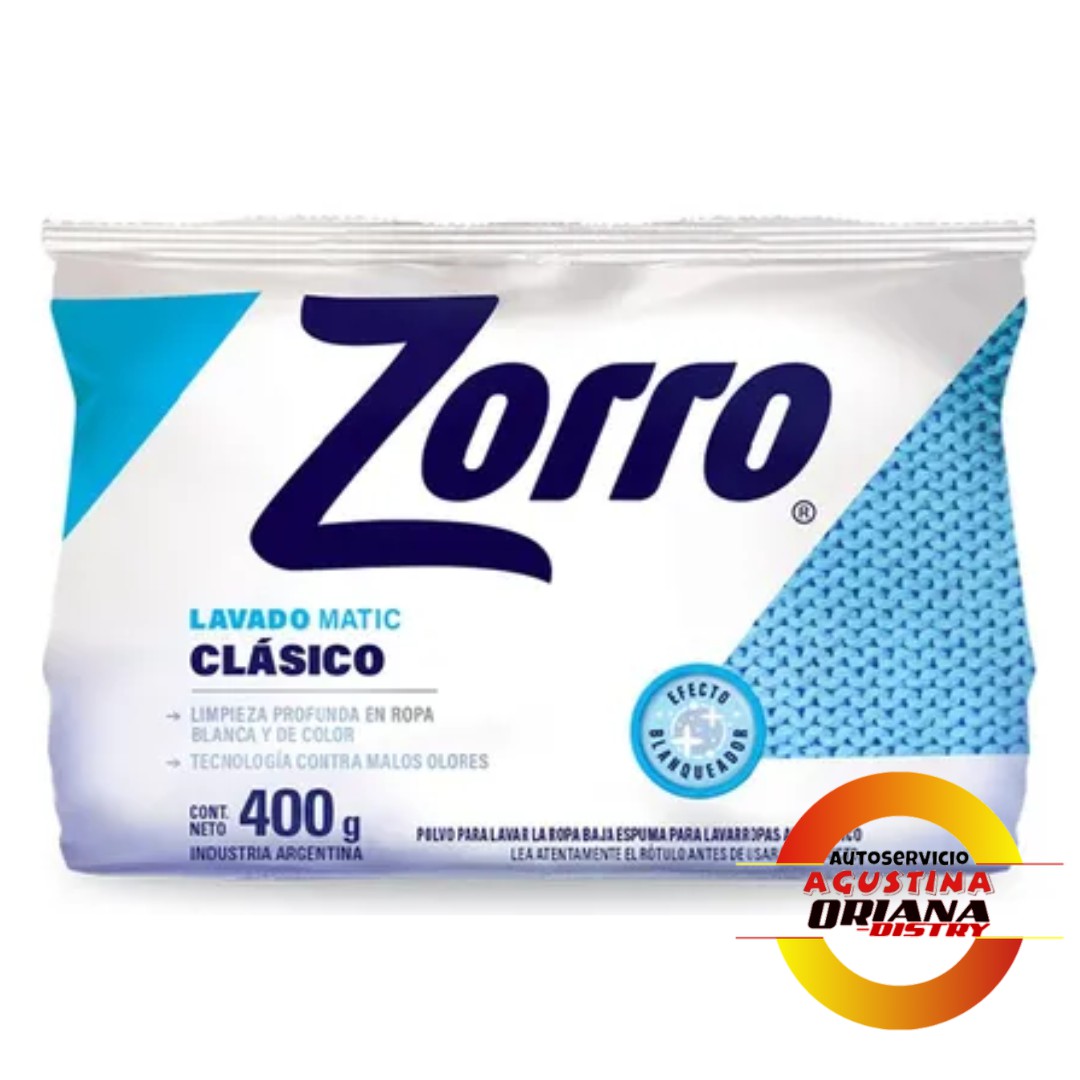 JABON POLVO 400 ZORRO MATIC