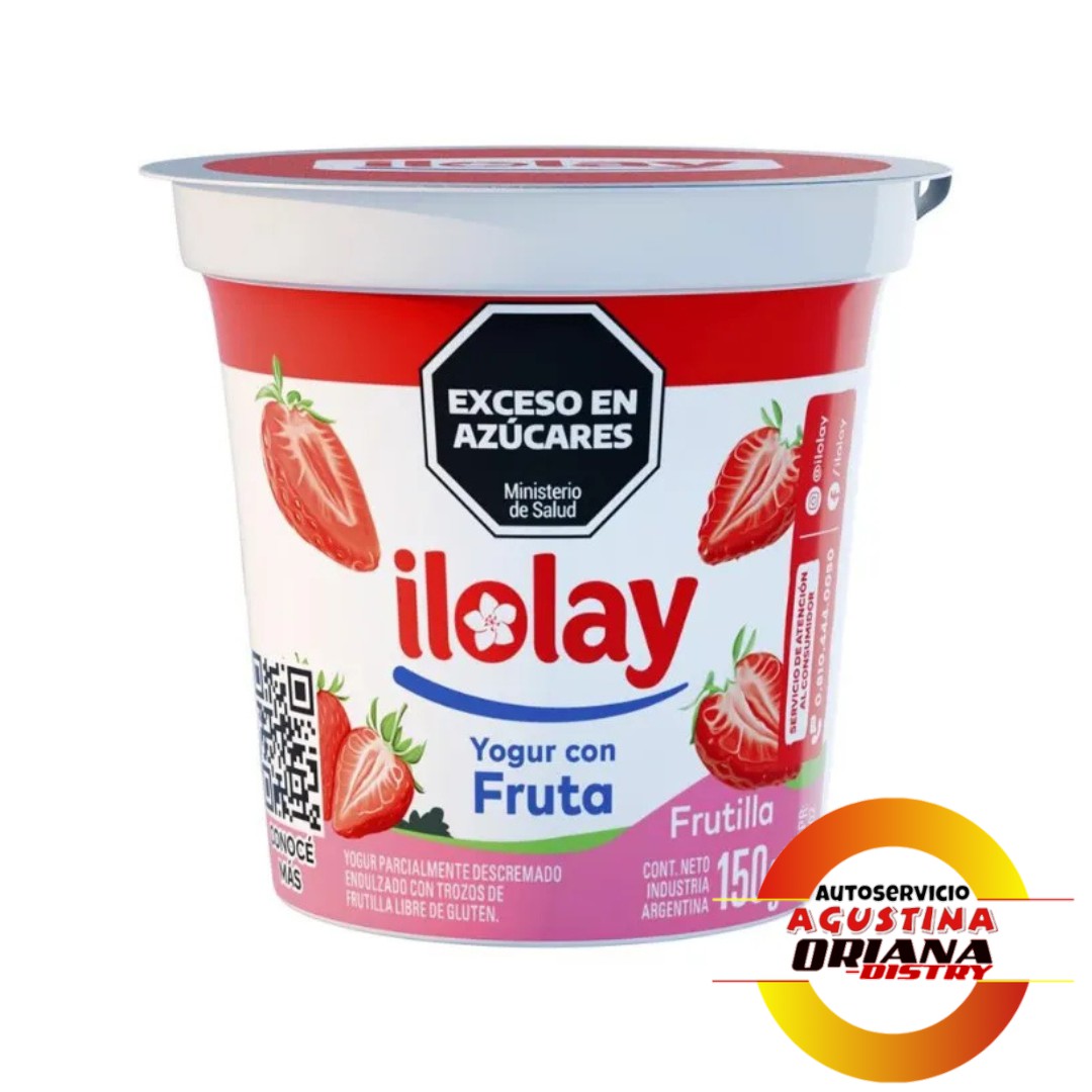 YOGUR CON FRUTA FRUTILLAS ILOLAY 150G