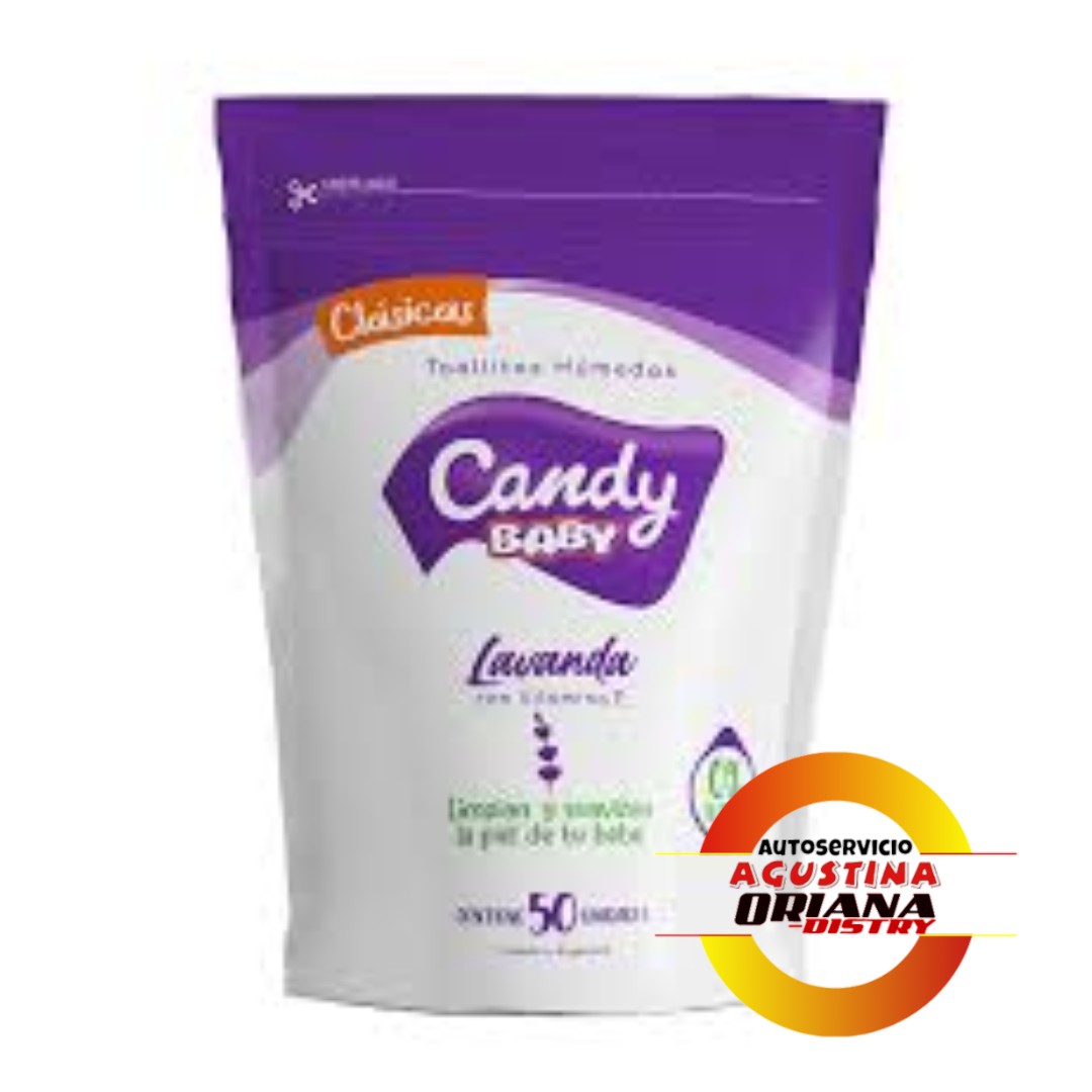 TOALLITAS HUMEDAS CANDY X 50 LAVANDA