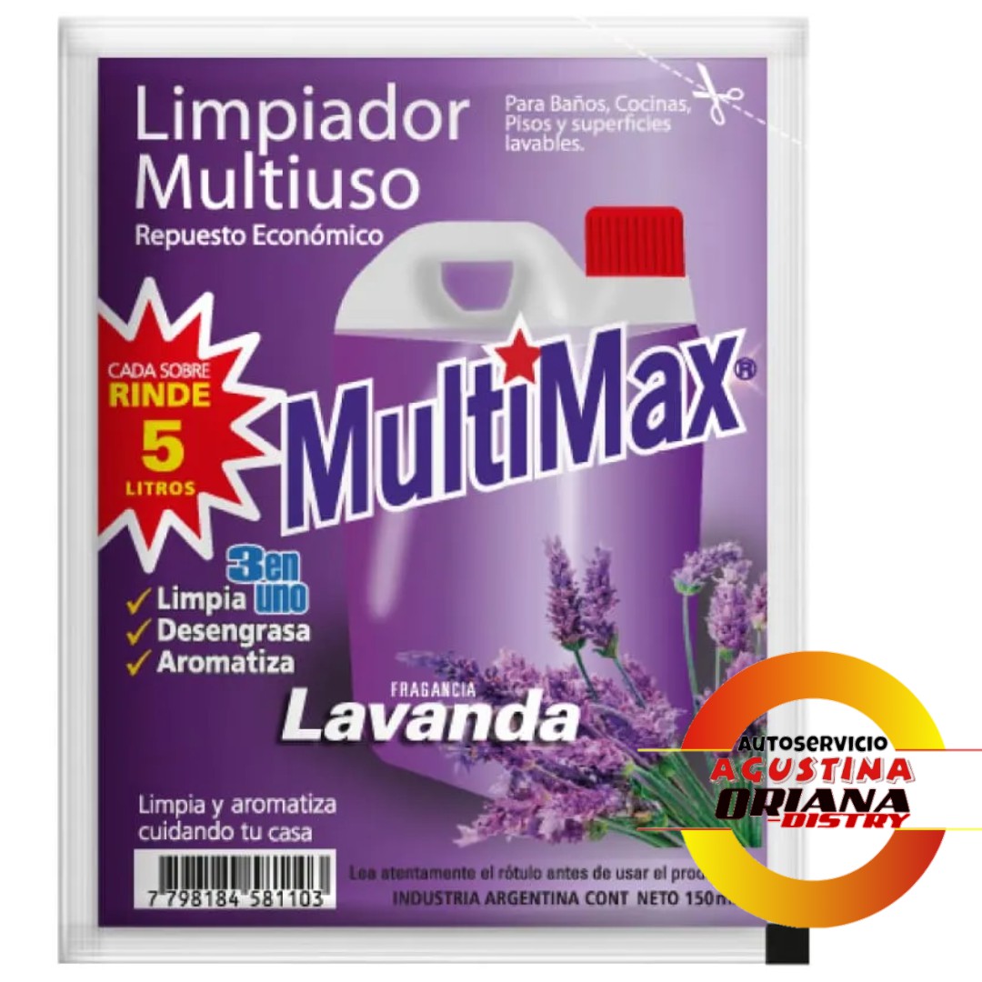 LIMPIADOR MULTIMAX ECONOMICO 150ML LAVANDA