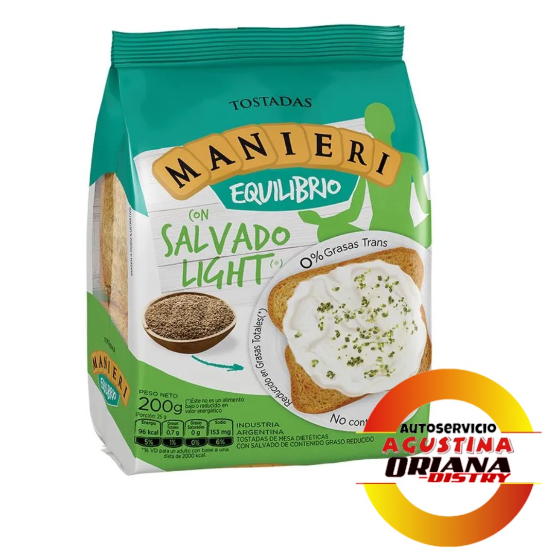 GALLETITAS TOSTADAS MANIERI 200G SALVADO LIGHT