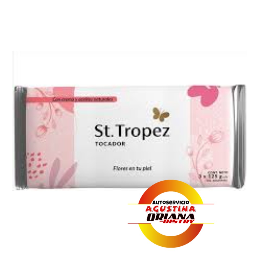 JABON TOCADOR  TROPEZ 3X 125G FLORES