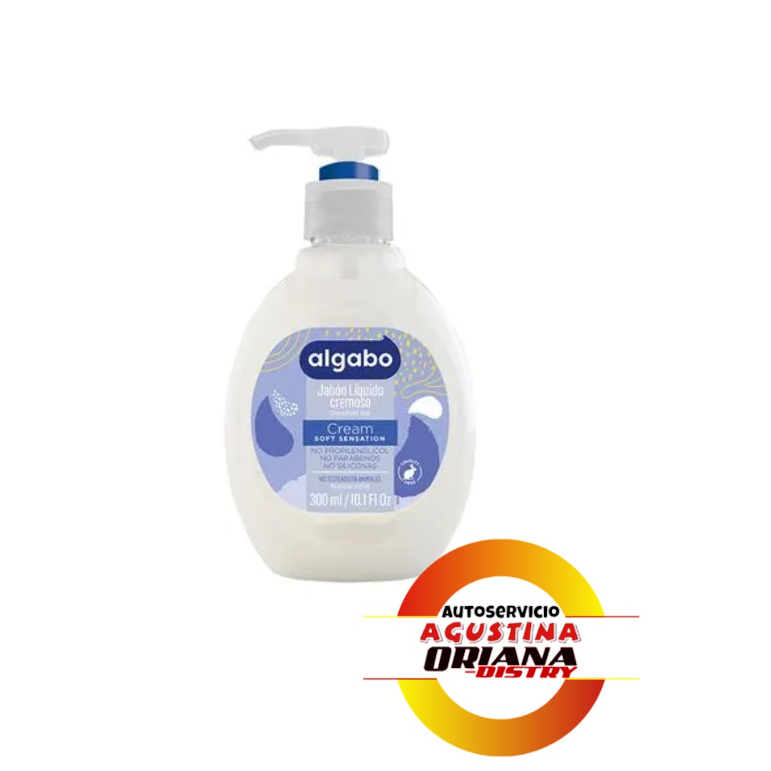 JABON LIQUIDO 300ML ALGABO CON VALVULA CREAM