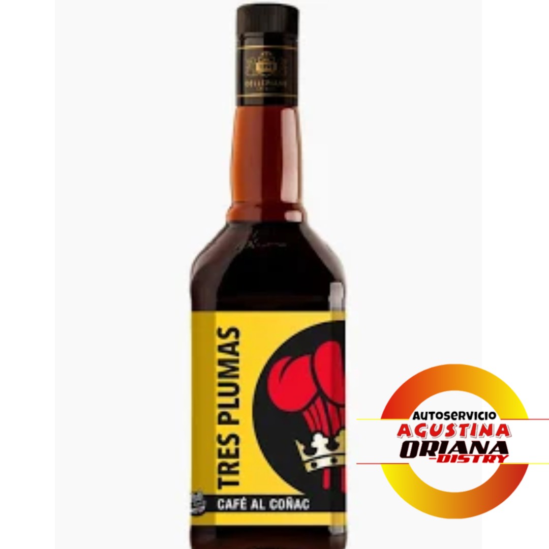 TRES PLUMAS 750ML CAFE AL COÑAC