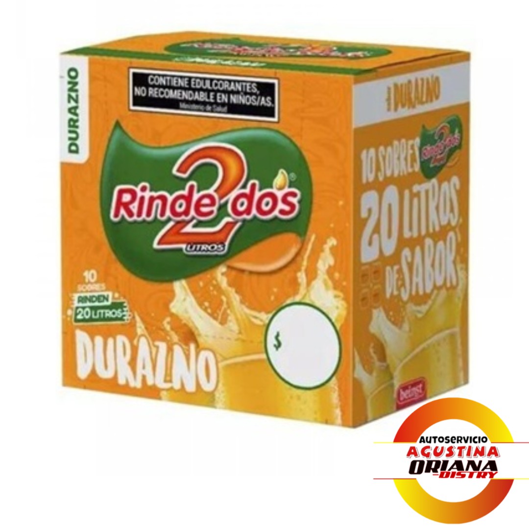 JUGO RINDE DOS CAJA X 10U DURAZNO