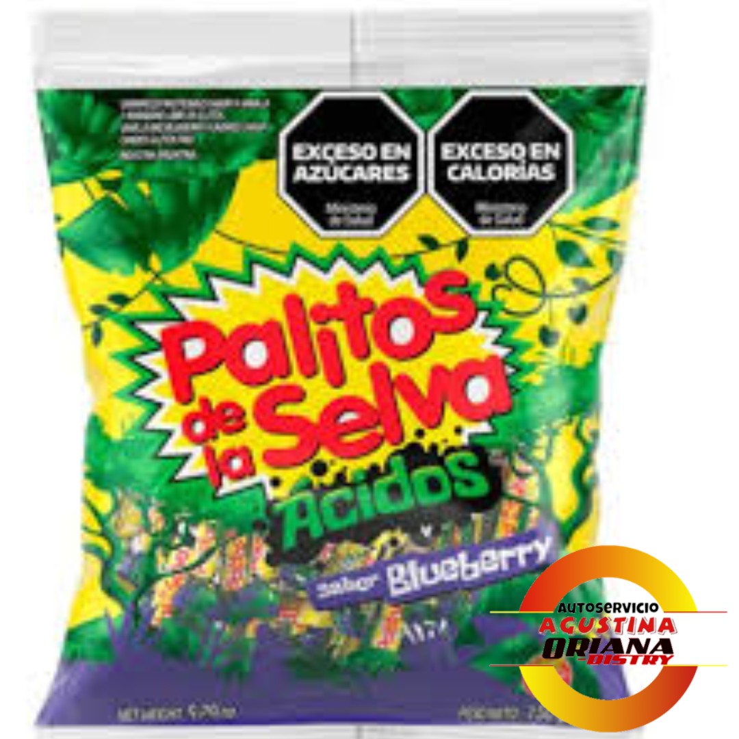 CARAMELOS PALITOS DE LA SELVA ACIDOS 150G BLUEBERRY