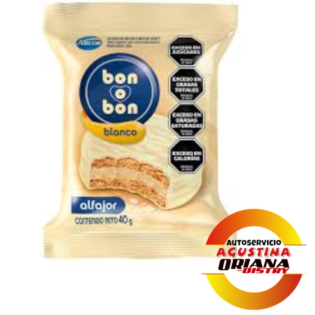 ALFAJOR SIMPLE BON O BON 40G BLANCO