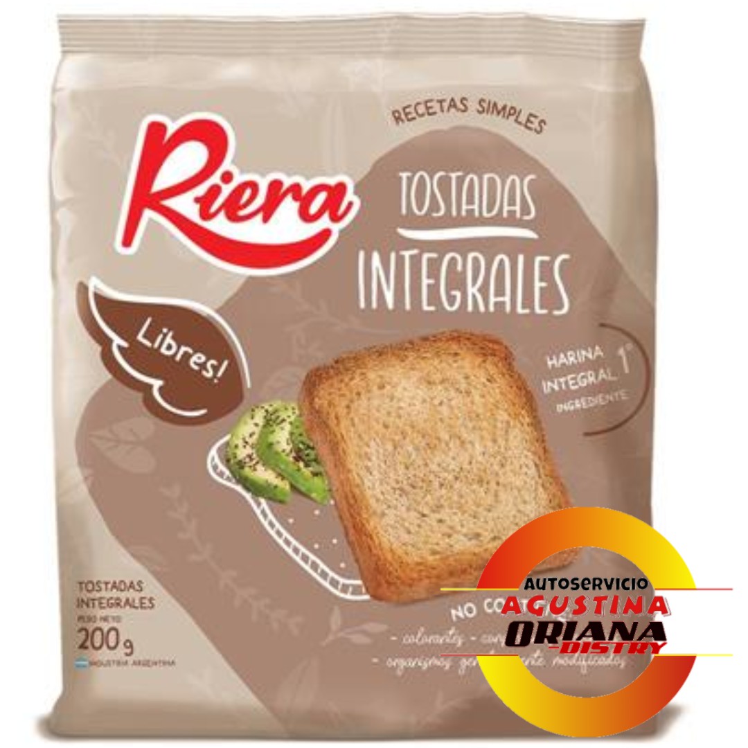 GALLETITAS 200G TOSTADAS INTEGRALES RIERA 100%