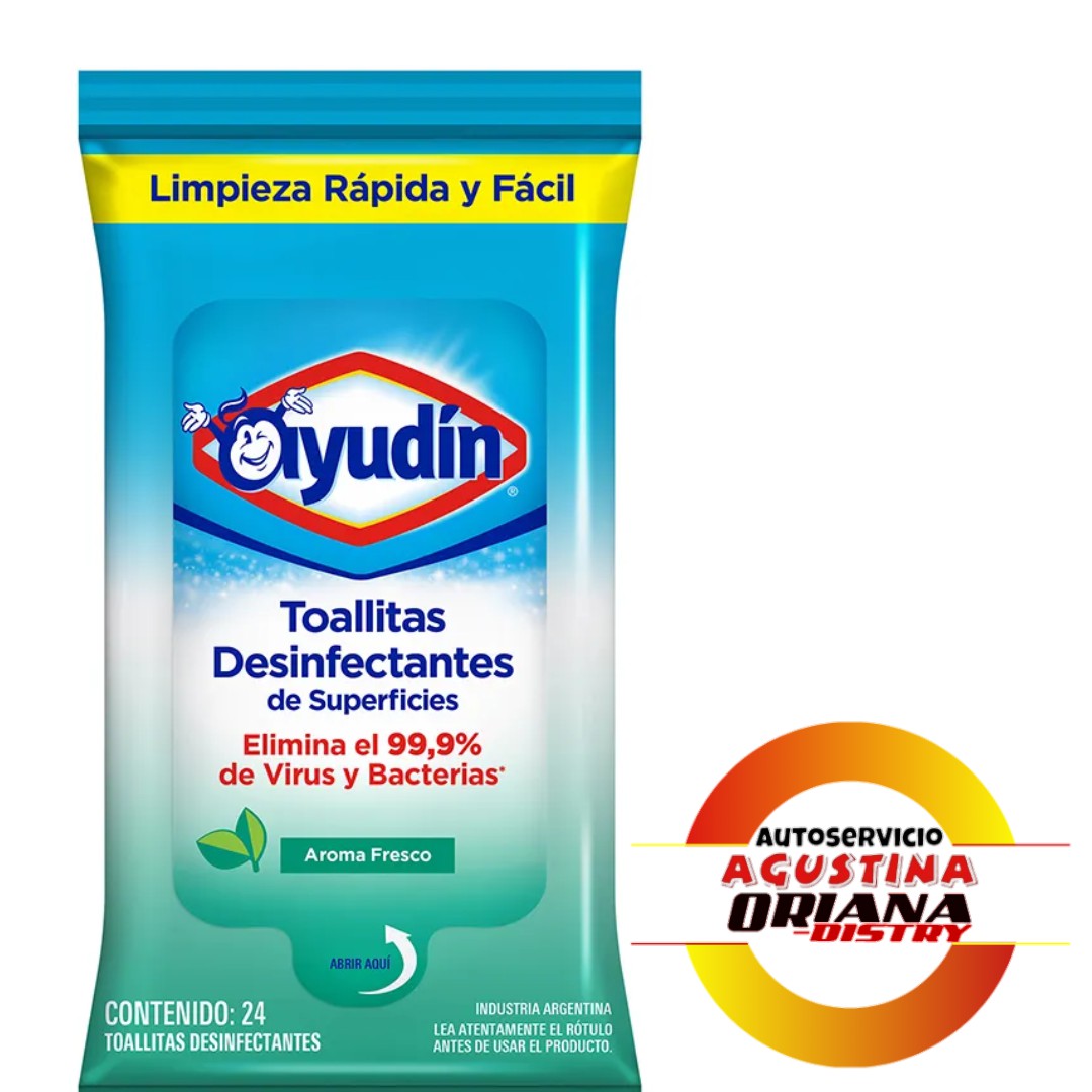 TOALLITAS HUMEDAS DESINFECTANTES AYUDIN X 24 FRESCA