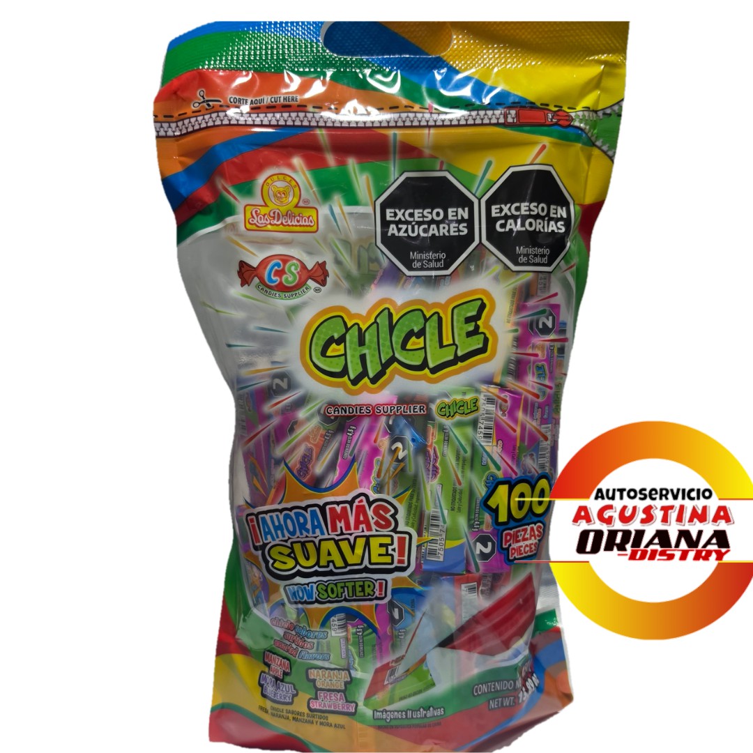 CHICLE CANDIES BOLSA 100 PIEZAS