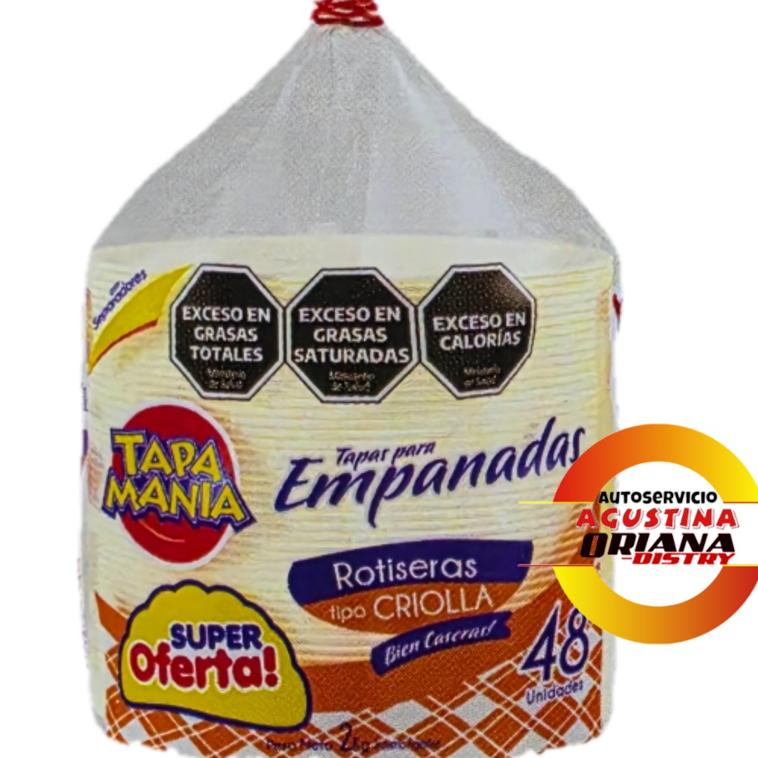 TAPAS EMPANADAS TAPA MANIA ROTICERA CRIOLLA X48