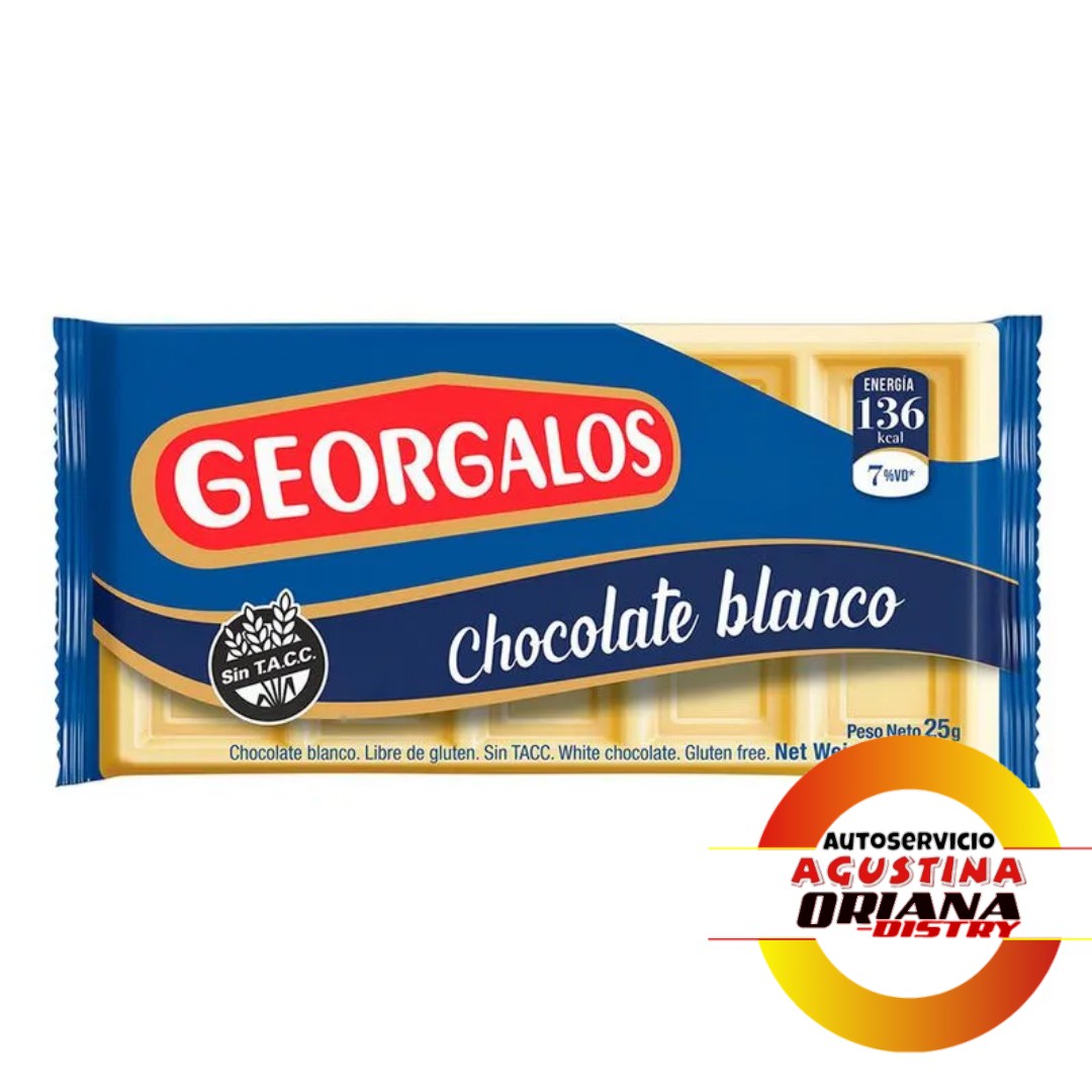 CHOCOLATE GEORGALOS 25G BLANCO
