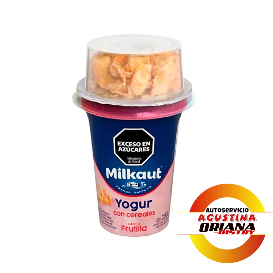 YOGUR MILKAUT 155G CON CEREALES FRUTILLA