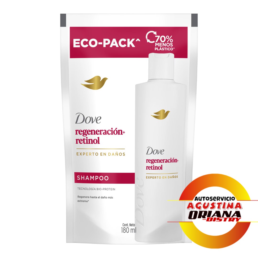 SHAMPOO DOVE 180ML REGENERACION RETINOL ECO-PACK