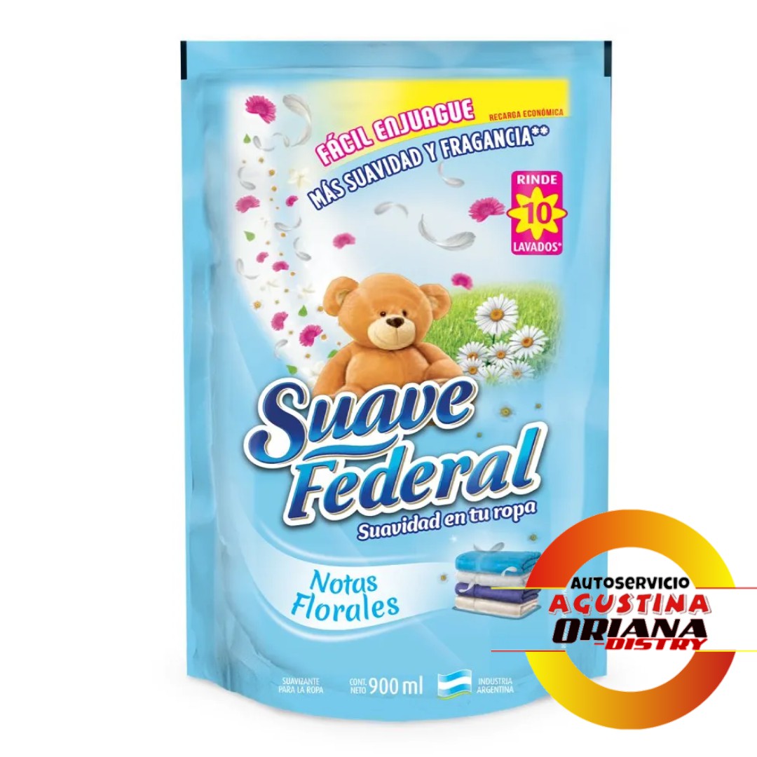 SUAVIZANTE 900ML SUAVE FEDERAL NOTAS FLORALES