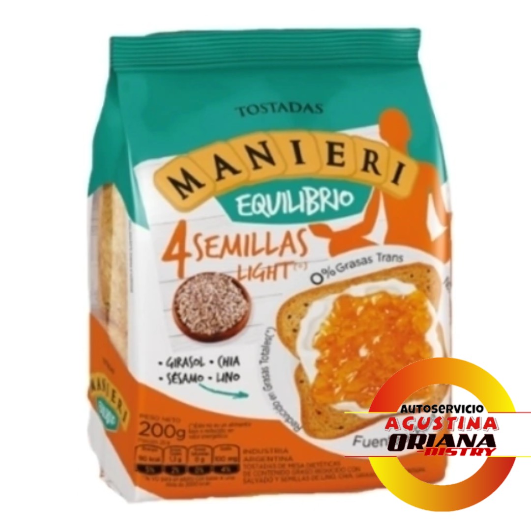 GALLETITAS TOSTADAS MANIERI 200G 4 SEMILLAS
