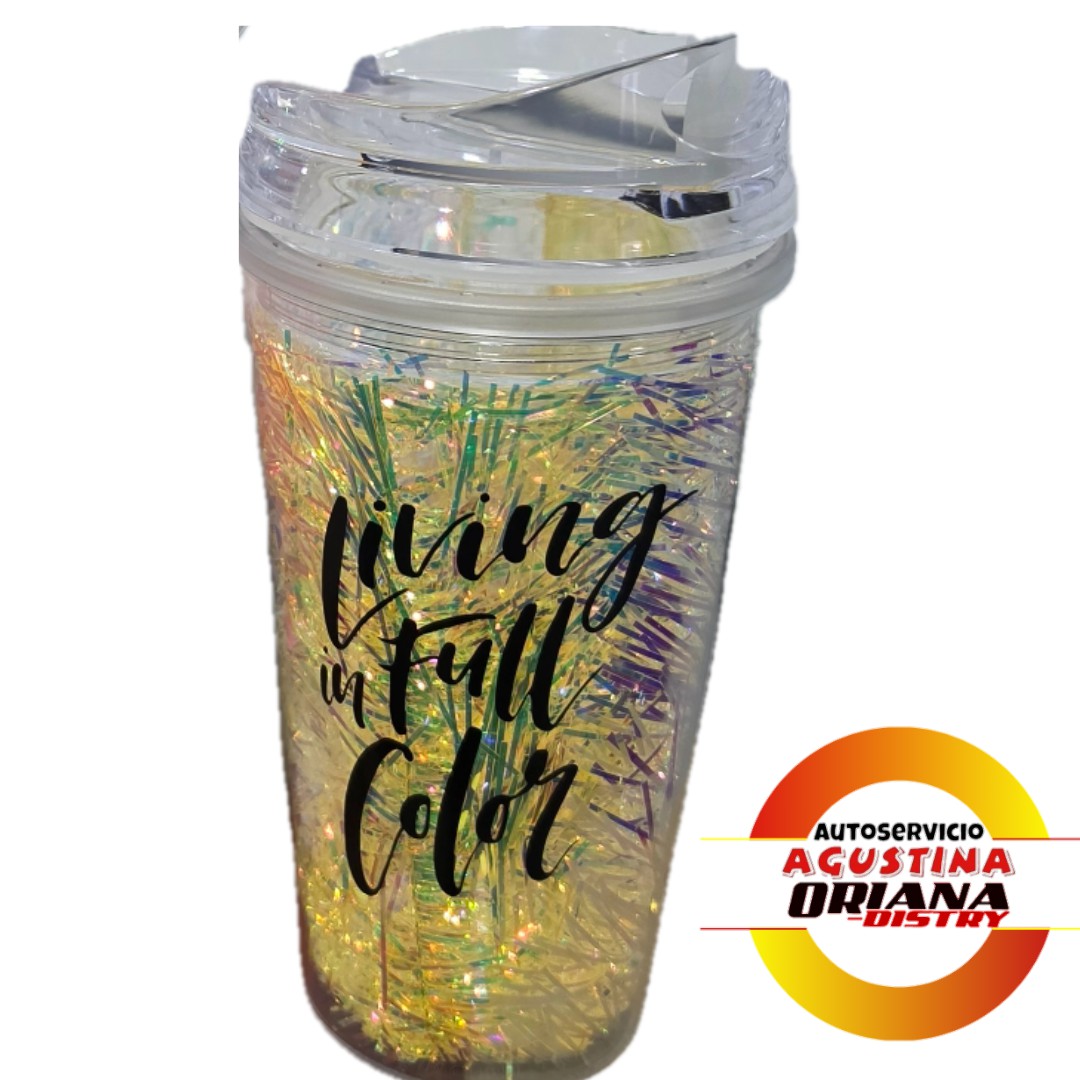 VASO PLASTICO CON TAPA