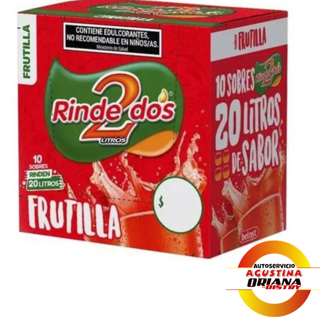 JUGO RINDE DOS CAJA X 10U FRUTILLA
