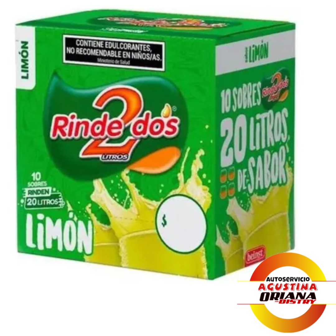 JUGO RINDE DOS CAJA X 10U LIMON