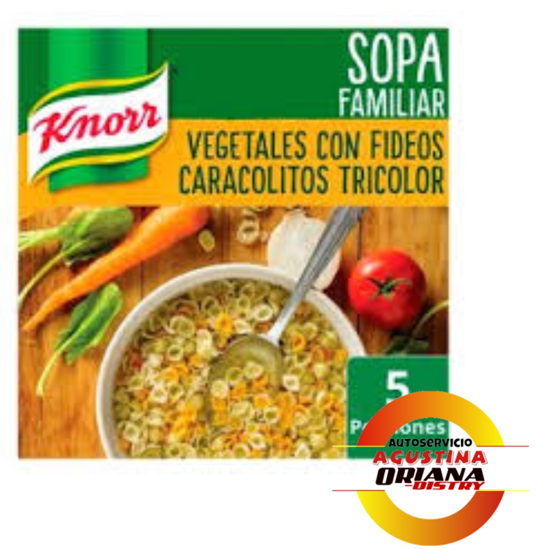 KNORR SOPA VEGETALES C CARACOLES TRICOLOR