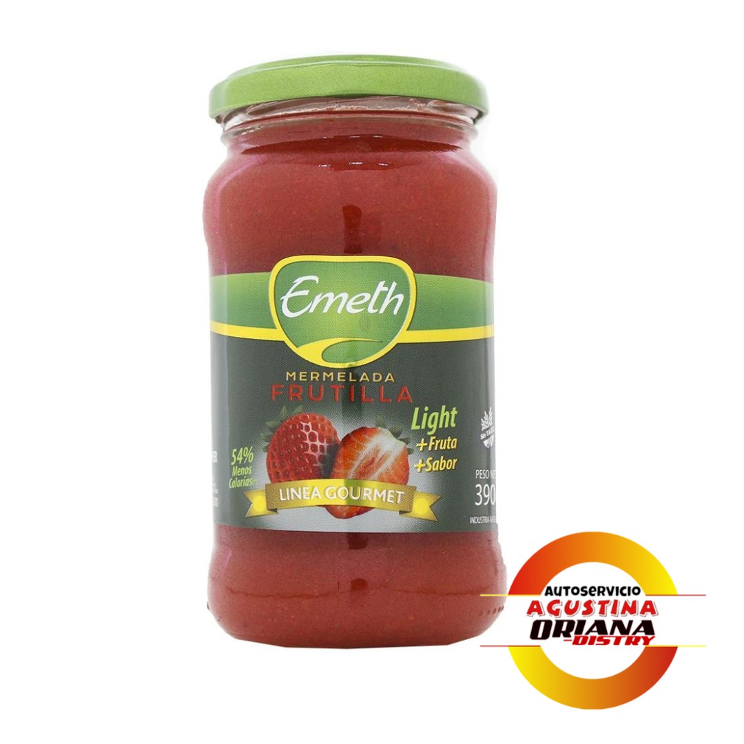 MERMELADA 390G LIGHT EMETH FRASCO FRUTILLA