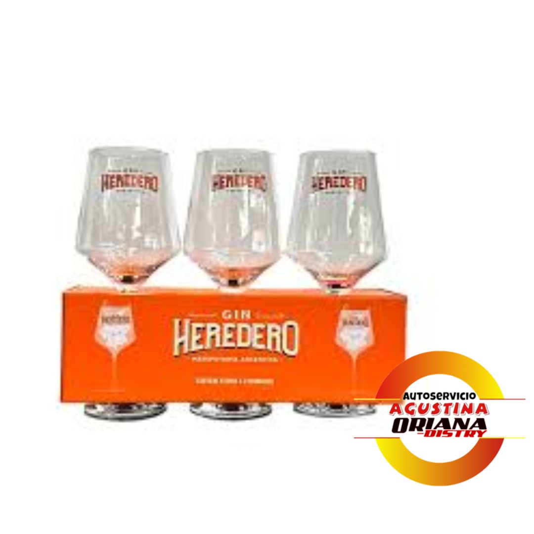ESTUCHE X 3 COPAS VIDRIO HEREDERO - NARANJA