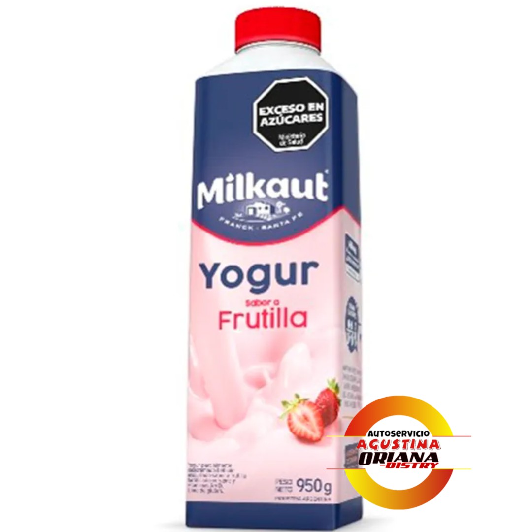 YOGUR MILKAUT 950G FRUTILLA TETRA                         **