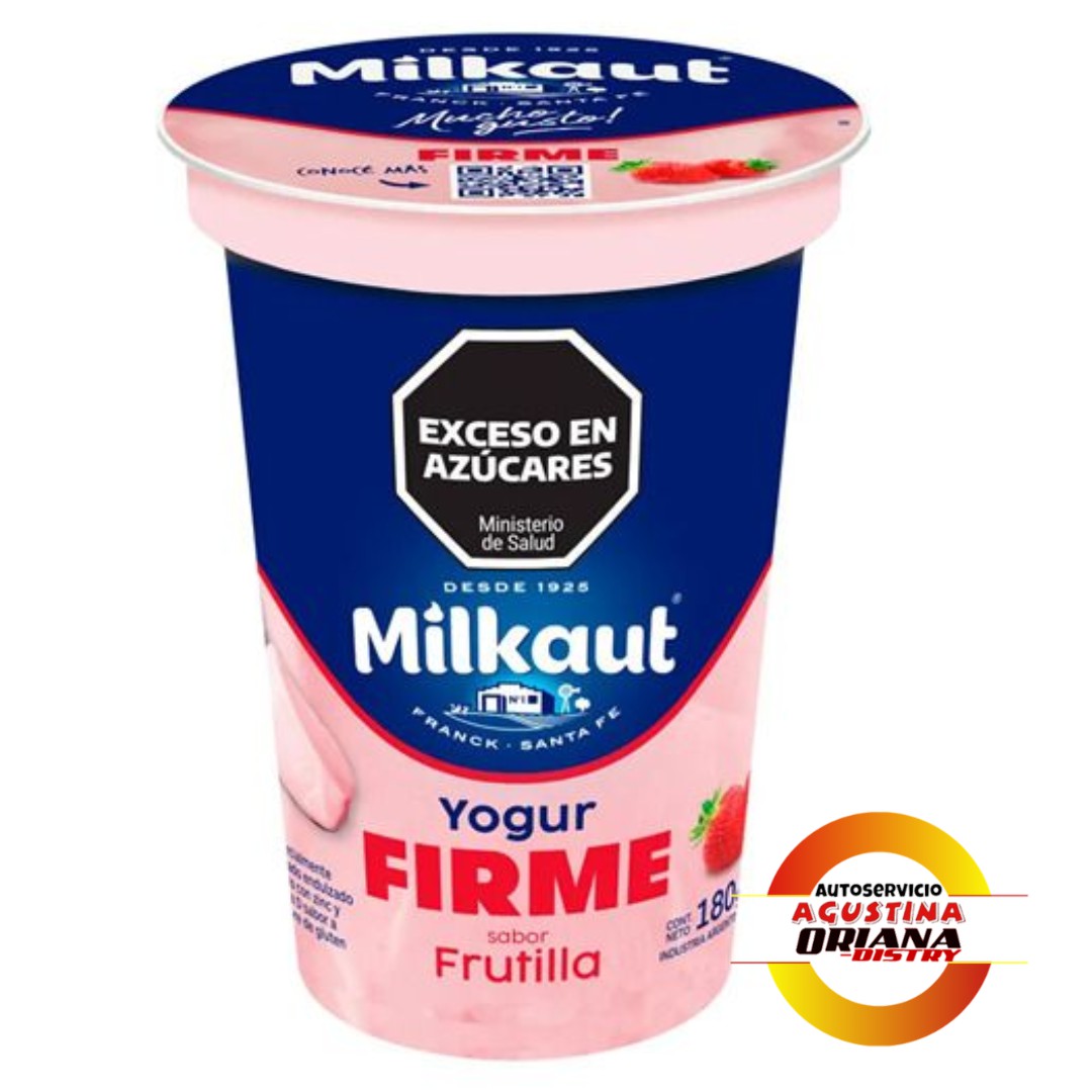 YOGUR MILKAUT FIRME 180G FRUTILLA                       **