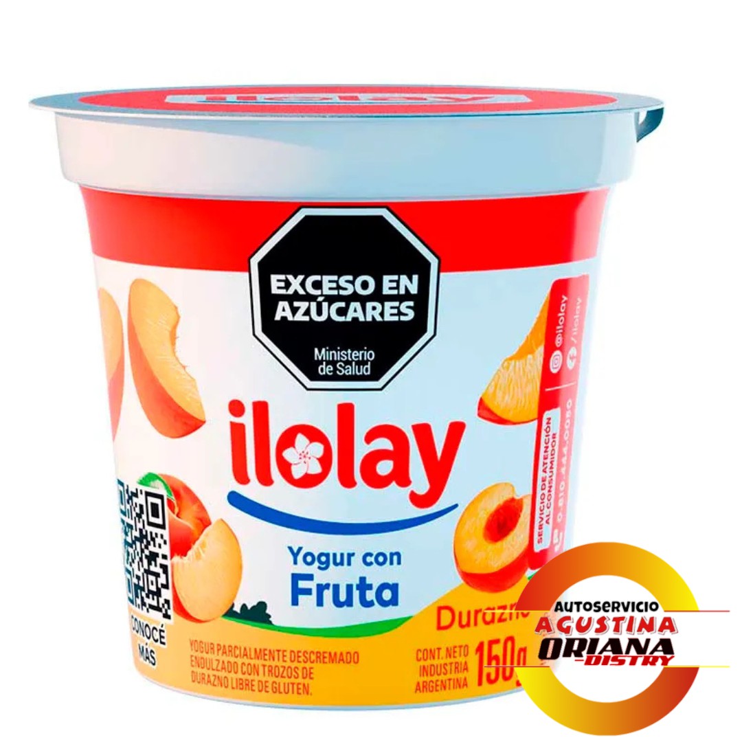 YOGUR CON FRUTA DURAZNO ILOLAY